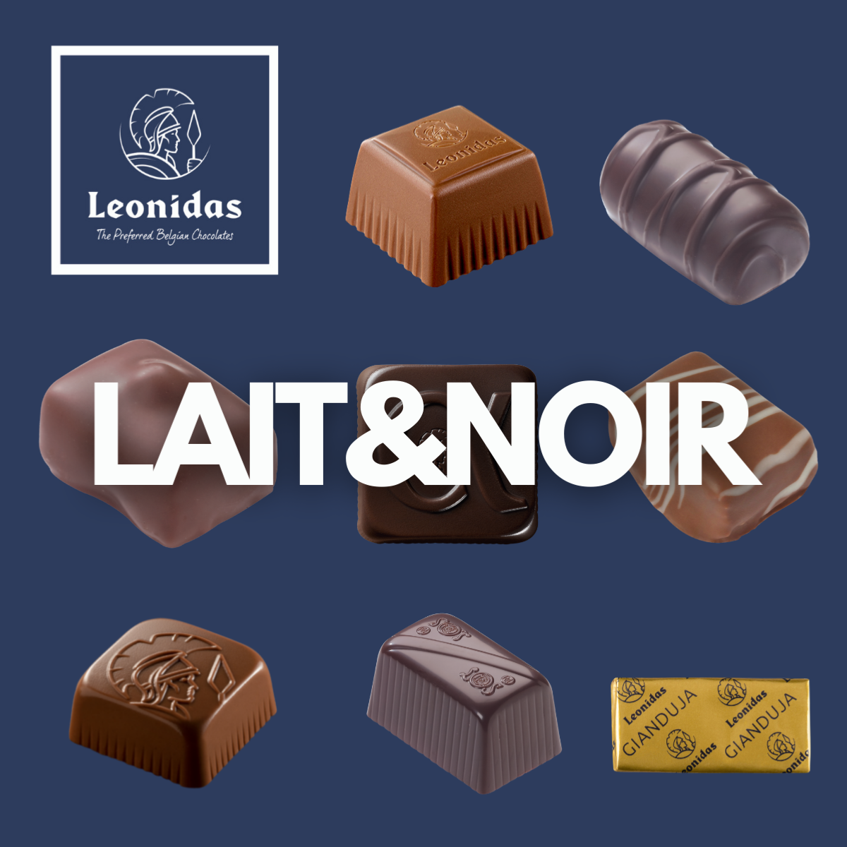 Ballotin Chocolats Léonidas assortiment varié, noir, lait, blanc
