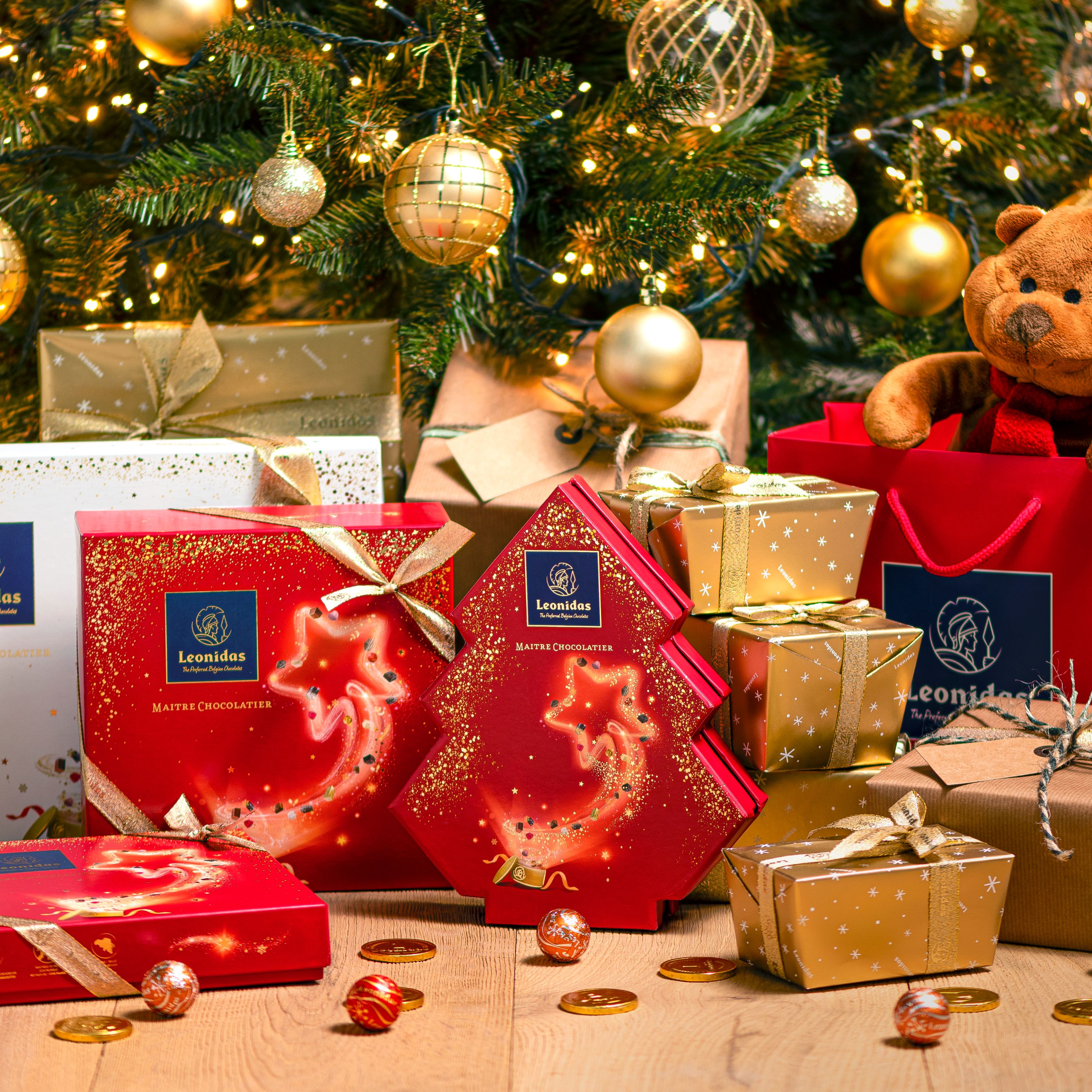 Leonidas Online  Carte de voeux 'Joyeux Noël - Bonne Année' - Boutique en  ligne Leonidas Gistel (BE)